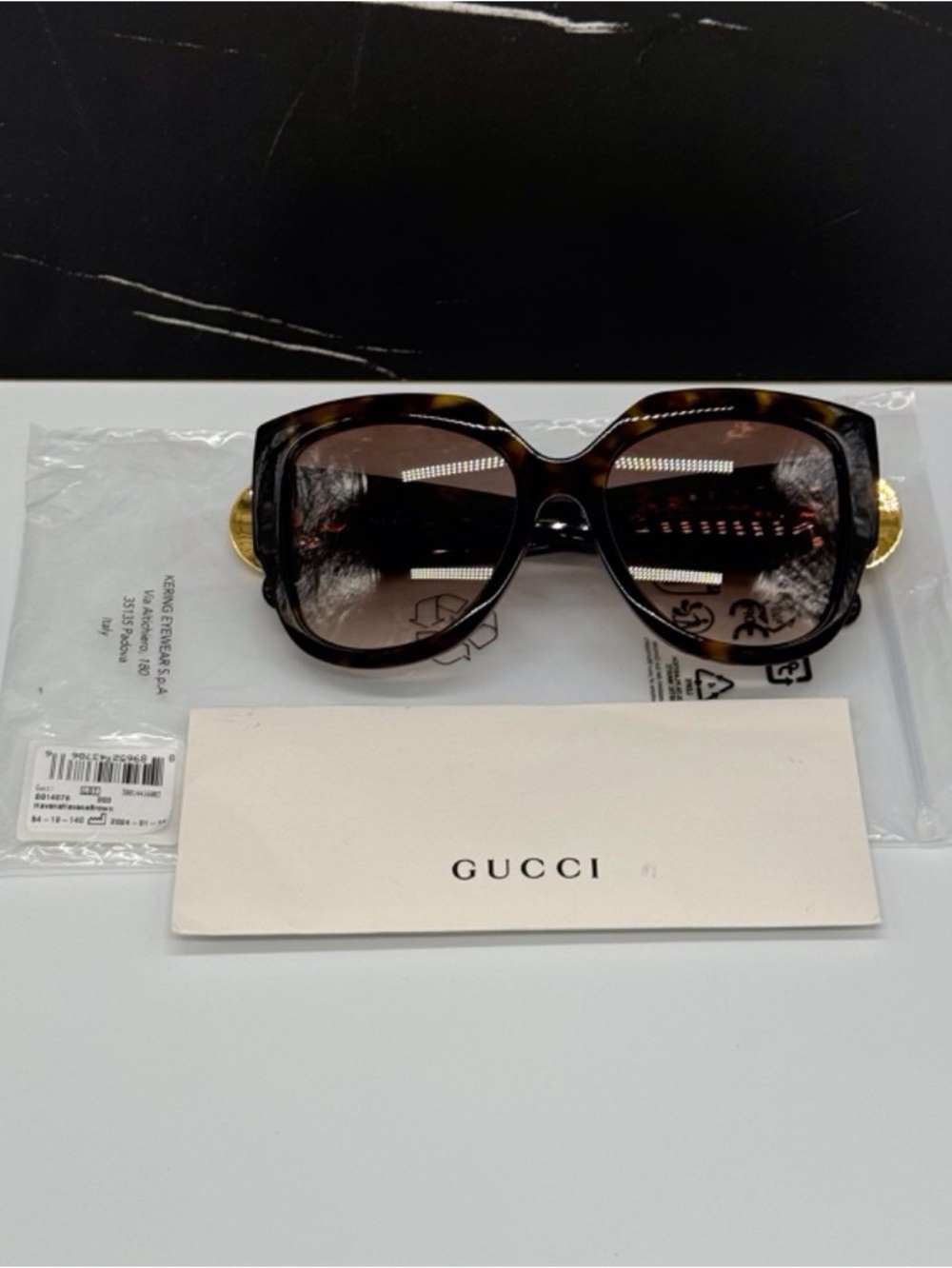 NEW GG1407S 003 GUCCI SQUARE HAVANA BROWN WOMEN SUNGLASSES GUCCI